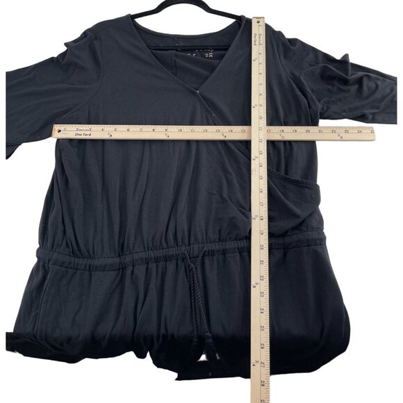 AnyBody Women's V-Neck Black Romper Size 1X Knit Stretchy - Picture 4 of 5